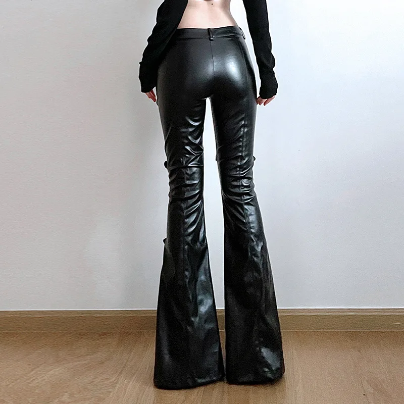 Women's PU Leather Flare Pants - Women'S Fashion Trousers incelemesi ve fiyatı